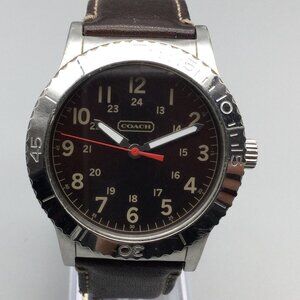 Coach Rivington Watch Unisex 42mm Silver Tone Leather CA.70.2.14.0711 New Batter